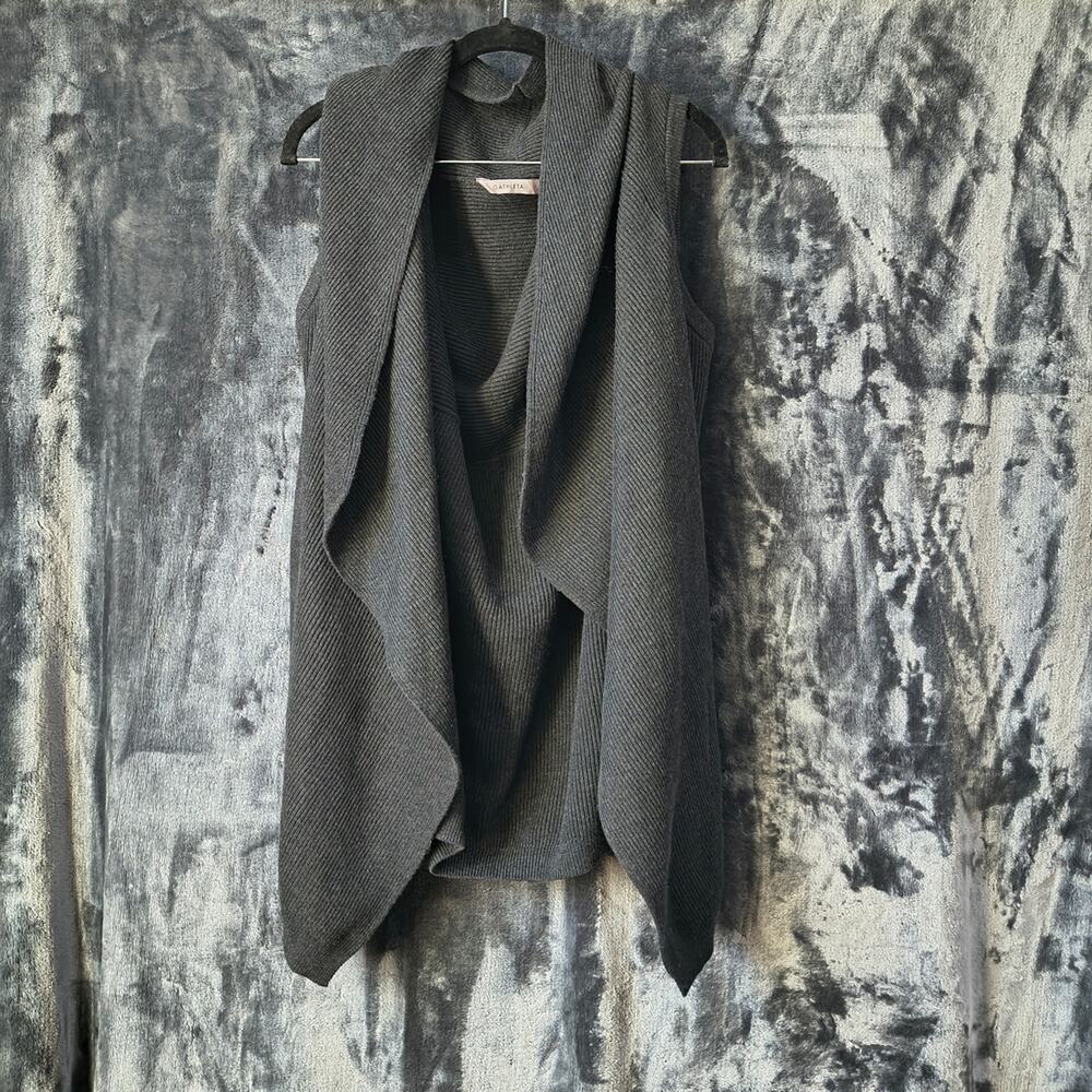 Athleta XS Gray/Charcoal Sleeveless Drape Cardigan
